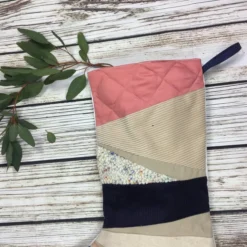 Handmade Christmas Stocking- Large Patchwork, Quilted, Punch Hook! Navy, Cream A -Christmas Homeware & Accessories Shop featureditemlargei 757