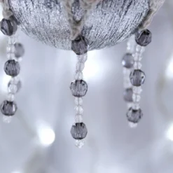 Silver And White Crochet Lace Vintage Style Christmas Bauble, J4 -Christmas Homeware & Accessories Shop featureditemlargei 775