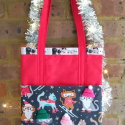Quilted Christmas Cats Shoulder Bag