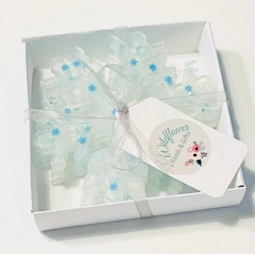 Snowflake Christmas Coasters, Blue Christmas Decor, Christmas Decorations -Christmas Homeware & Accessories Shop featureditemlargei 803