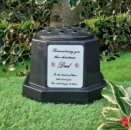 Christmas Grave Plaque Memorial Flower Vase Rose Bowl With Personalised Plate 9 Christmas Grave Plaque Memorial Flower Vase Rose Bowl With Personalised Plate -Christmas Homeware & Accessories Shop featureditemlargei 817