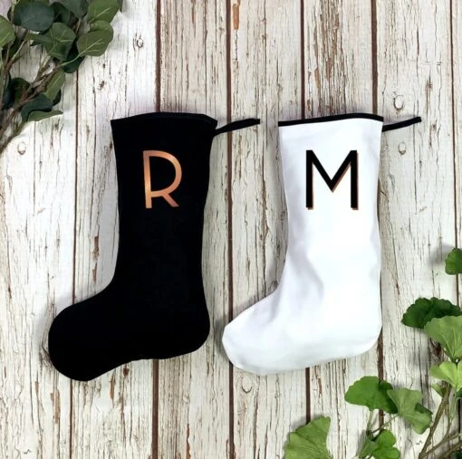 White Christmas Stockings-Holiday Decoration, Custom Initial. Xmas Alphabet -Christmas Homeware & Accessories Shop featureditemlargei 833