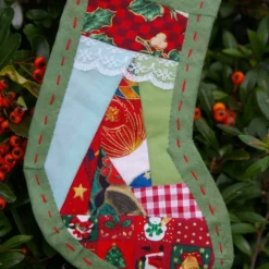 Christmas Stocking Decorations Patchwork Green. -Christmas Homeware & Accessories Shop featureditemlargei 839