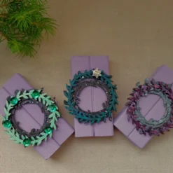 Christmas 3x Recycled Wooden Ornaments