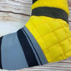 Handmade Christmas Stocking- Patchwork, Quilted & Punch Hook! Navy Blue And Yell -Christmas Homeware & Accessories Shop featureditemlargei 850