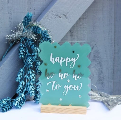 Happy Ho Ho Ho Merry Christmas Xmas 15x20cm A5 Acrylic SIGN Home Decor Shop -Christmas Homeware & Accessories Shop featureditemlargei 856