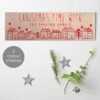 Personalised Christmas Houses Wood Sign - 4 Colours