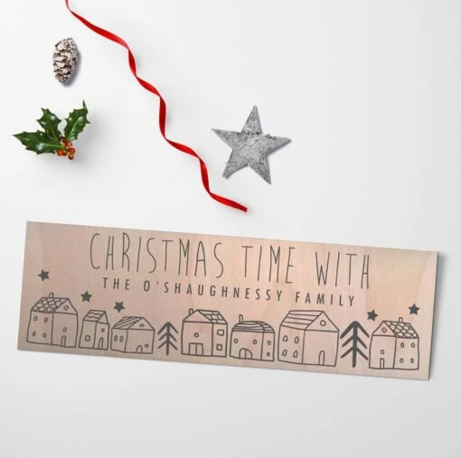 Personalised Christmas Houses Wood Sign - 4 Colours 10 Personalised Christmas Houses Wood Sign - 4 Colours -Christmas Homeware & Accessories Shop featureditemlargei 861