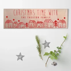 Personalised Christmas Houses Wood Sign - 4 Colours -Christmas Homeware & Accessories Shop featureditemlargei 862