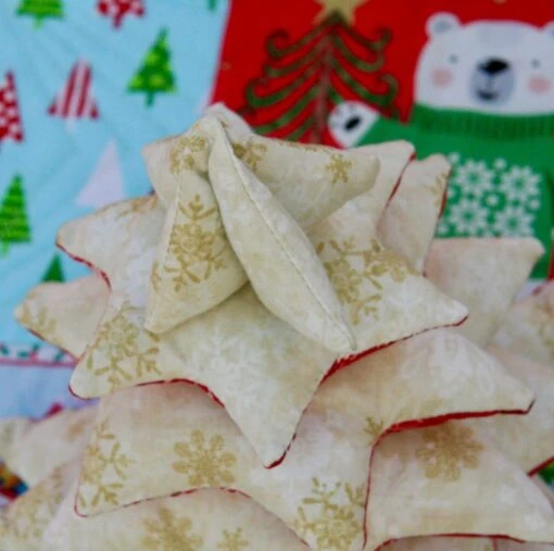 Fabric Christmas Tree Table Decoration With Snowflake Design -Christmas Homeware & Accessories Shop featureditemlargei 874