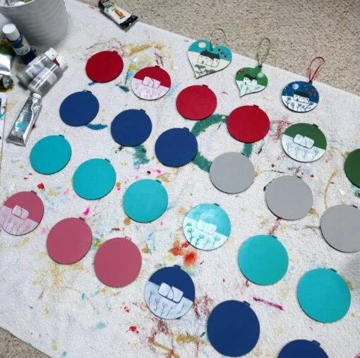 Green Christmas Bauble, Hanging Tree Decoration, Handmade Christmas, Winter -Christmas Homeware & Accessories Shop featureditemlargei 879