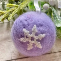 Set Of 7 Needle-felted Baubles, Christmas Snowflake Baubles 14 Set Of 7 Needle-felted Baubles, Christmas Snowflake Baubles -Christmas Homeware & Accessories Shop featureditemlargei 884