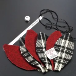 Harris Tweed Bauble Christmas Tree Decoration Red And Black Handmade Ornament -Christmas Homeware & Accessories Shop featureditemlargei 901