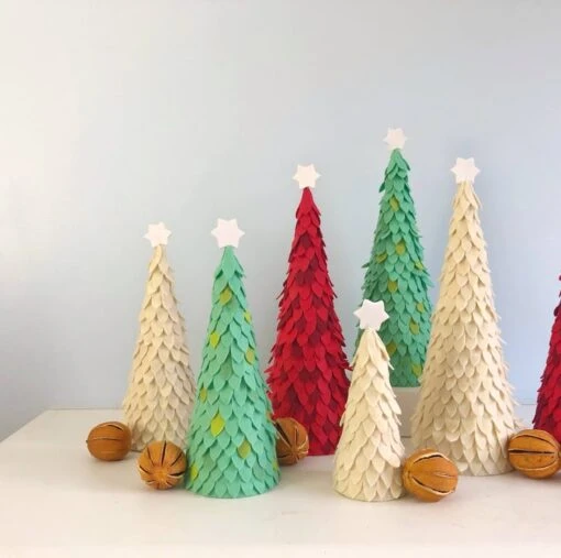 Set Of 3 Red Fabric Christmas Trees -Christmas Homeware & Accessories Shop featureditemlargei 911