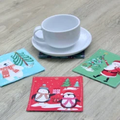 Set Of Four Christmas Coasters With Fun Pictures -Christmas Homeware & Accessories Shop featureditemlargei 933