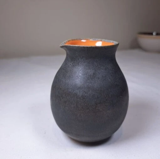 SMALL ROUND CERAMIC POURER - Burnt Orange And Charcoal.... Christmas Gift -Christmas Homeware & Accessories Shop featureditemlargei 968