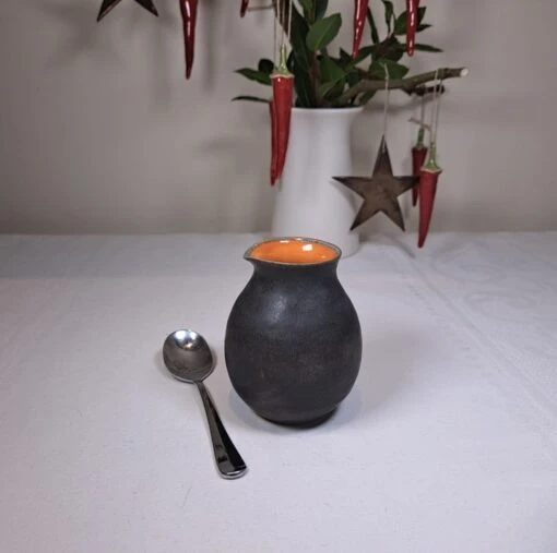 SMALL ROUND CERAMIC POURER - Burnt Orange And Charcoal.... Christmas Gift -Christmas Homeware & Accessories Shop featureditemlargei 969