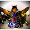 Large: Blue Tin Angel Christmas Tree Topper