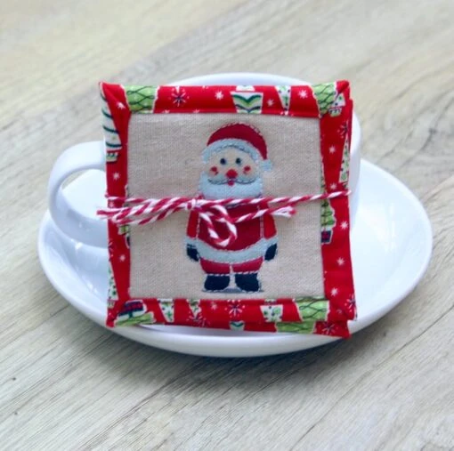 Coasters -Set Of Four Quilted Christmas Coasters.