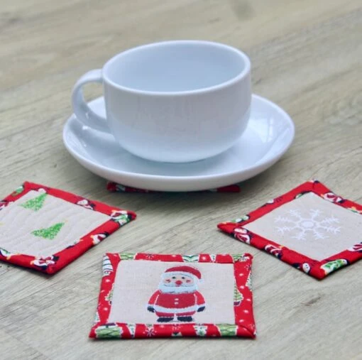 Coasters -Set Of Four Quilted Christmas Coasters. -Christmas Homeware & Accessories Shop featureditemlargei 979