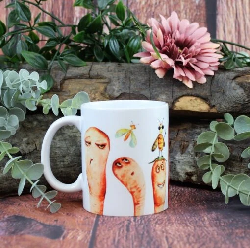 Worm Mug, Gift For Gardeners, Funny Coffee Mug, Insect Mug, Christmas Gift,