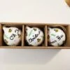 Bumble Bee Ceramic Bauble Set Hand Painted Ceramic Winter Bauble Christmas Tree