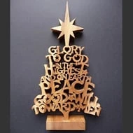 Wooden Christmas Tree- Glory To God