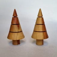 Pair Of Turned Christmas Trees