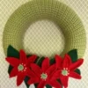 Poinsettia Christmas Wreath Home Decoration