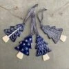 Set Of Four Ceramic Christmas Tree Decorations