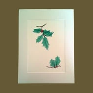 Holly With Berries Limited Edition Botanical Christmas Giclee Print