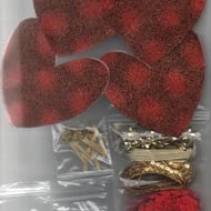 ChrissieCraft Creative Sewing KIT For 4 Embellished CHRISTMAS HANGING HEARTS