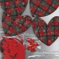 ChrisseCraft KIT For 4 Hanging Embellished CHRISTMAS HEARTS