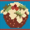 Christmas Pudding Tapestry Mini-kit, Easy, Counted Cross-stitch