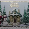 Christmas Card Santa Snowman Snowy House And Pine Trees 3D Luxury Handmade Card
