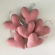 Pink Christmas Padded Heart Decorations